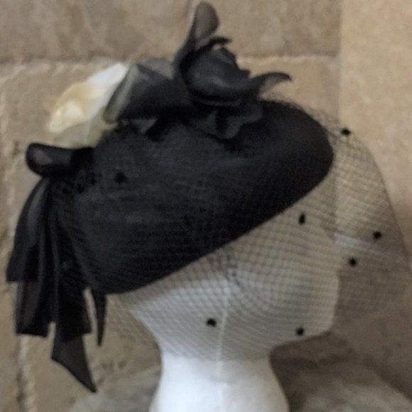 Vtg Peter Bettley Black Fascinator Hat Celebrate Wedding, Garden Party Black Tie main image 13